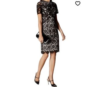 Karen Millen Black and White Lace Midi Dress
